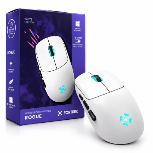 Mouse Gamer Fortrek Branco Wirelees