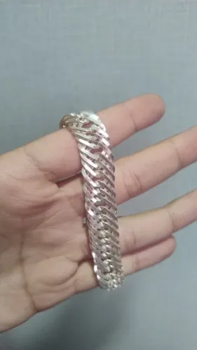 Pulseira Elo Triplo 15mm Prata Mista