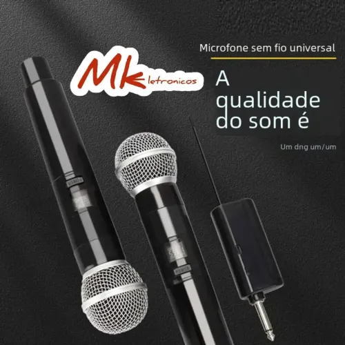 Microfone Dual Digital LED SEM FIO.