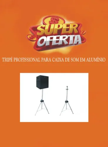 TRIPÉ PROFISSIONAL EM ALUMÍNIO REFORÇADO PARA CAIXA DE SOM