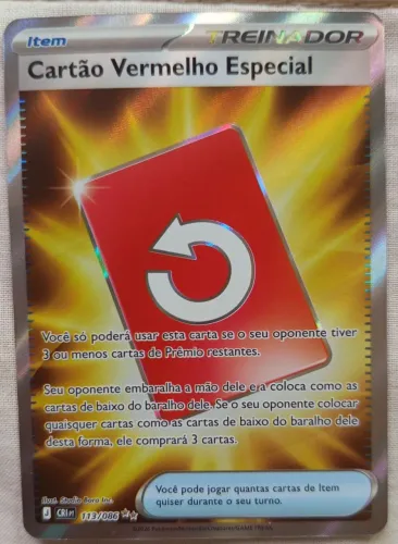 Carta Pokémon Cartão Vermelho 113/086
