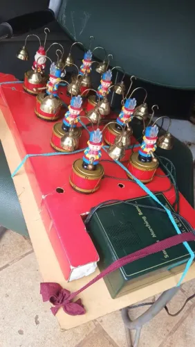 conjunto vintage animado da Mr. Christmas Santa's Marching Band,