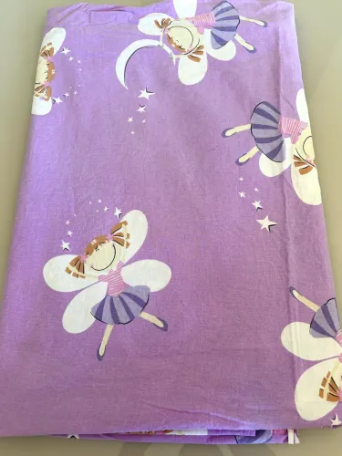 Lençol Sem Elástico Infantil Solteiro Roxo Fadas - Perfeito Estado