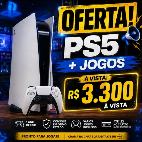 PS5 COMPLETO + JOGÕES! ? GTA V ? RDR2 ? FC25 ? FC24 + MUITO MAIS