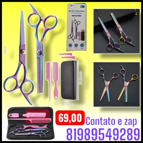 Kit de Tesouras Profissional para Cabelo Luatek 