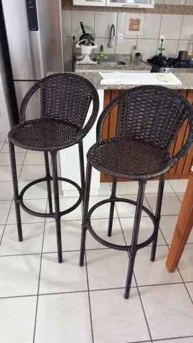 Conjunto de 3 banquetas para balcão ou mesa bistrô