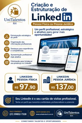 SEU LINKEDIN PROFISSIONAL ESTRUTURADO PARA GERAR MAIS OPORTUNIDADES!