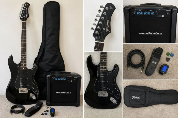 ? Guitarra Tagima TG500 Preta + Cubo + Acessórios - Estado de Nova ?