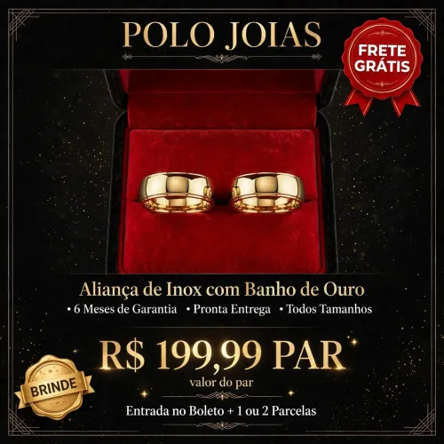 Aliança Ouro Semi Joia