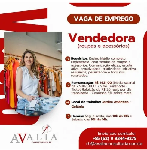 Vaga de vendedora 
