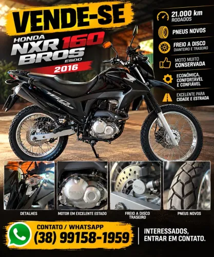 Honda Bros 160 ESDD 2016 - Só 21 mil km - IMPECÁVEL