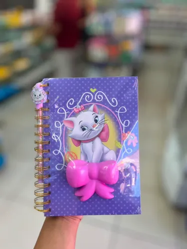 Caderno de anotações com caneta Marie the aristocats