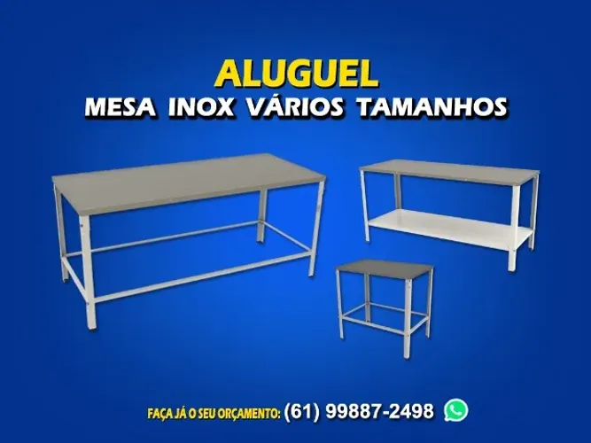 Locação de mesa inox para eventos diária