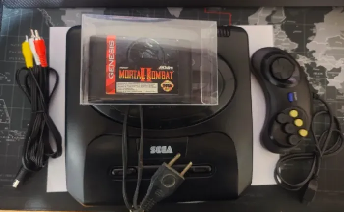 MEGA DRIVE 3 ORIGINAL COMPLETO + FITA MORTAL KOMBAT 2 ORIGINAL