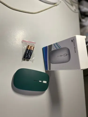 Mouse Silencioso Sem Fio Bluetooth Recarregavel Usb Wireless Cor Verde