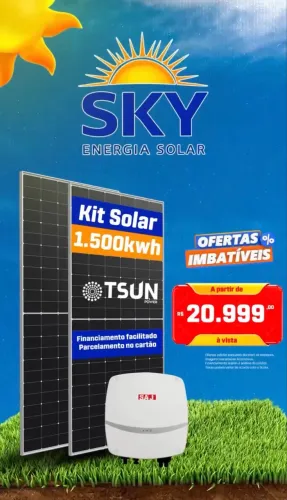 ENERGIA SOLAR - 1500kwh/mês