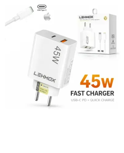 Carregador Turbo 45W Super Rápido Cabo USB Tipo C PD