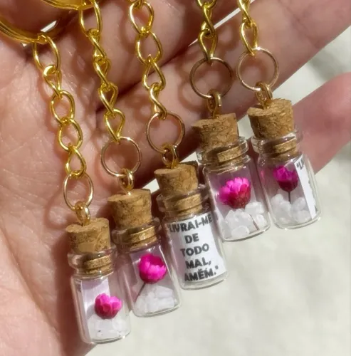 Kit 5 chaveiros no vidrinho de penicilina personalizado