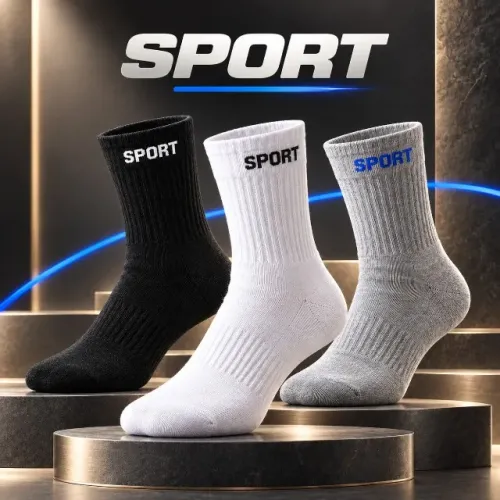 Meia Masculina Sport Kit 3 Pares Cano Longo 38 ao 45
