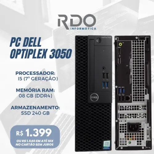 PC Dell OptiPlex 3050 i5 7ª 8GB DDR4 SSD 240GB - Computador ideal para escritório!