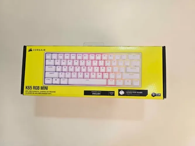 Corsair K65 RGB MINI, 60%, Cherry MX Speed Silver, Branco