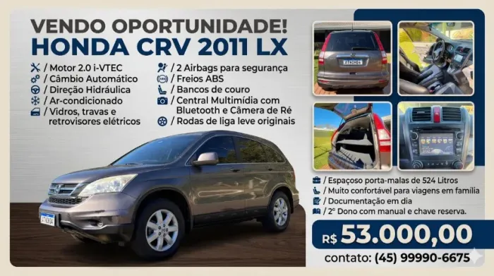 Honda CR-V LX 2.0 16V 2wd/2.0 Flexone Aut. 2011