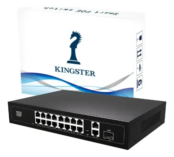Switch Smart PoE 16 Portas Kingster 300w