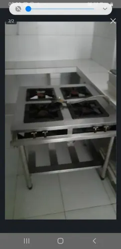 Fogão industrial inox de 4 bocas.