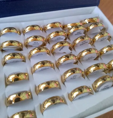 Alianças de aço inoxidável 4mm - 6 mm novas