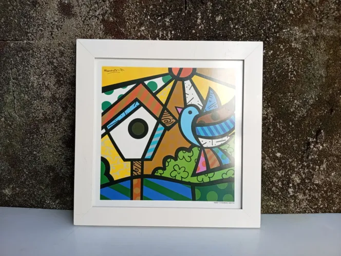 Romero Britto "Birds" Newly Custom FRAMED Pop ART PRINT