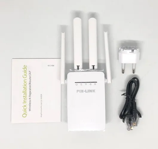 Repetidor Extensor Wifi Amplificador Sinal Wireless Pix-Link 4 Antenas Novo na Caixa