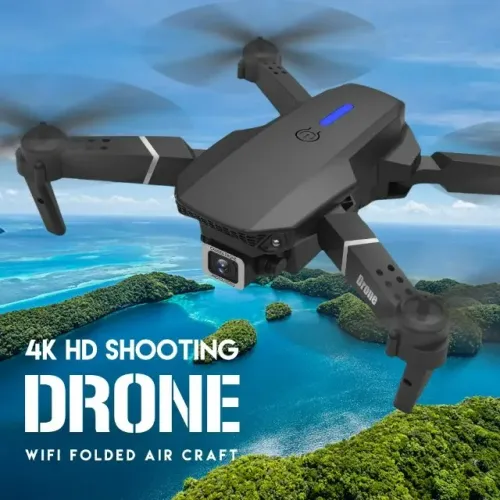 Drone E88 Profissional RC Drone, Câmera 4K HD, Quadcopter, Dobrável, presente de natal