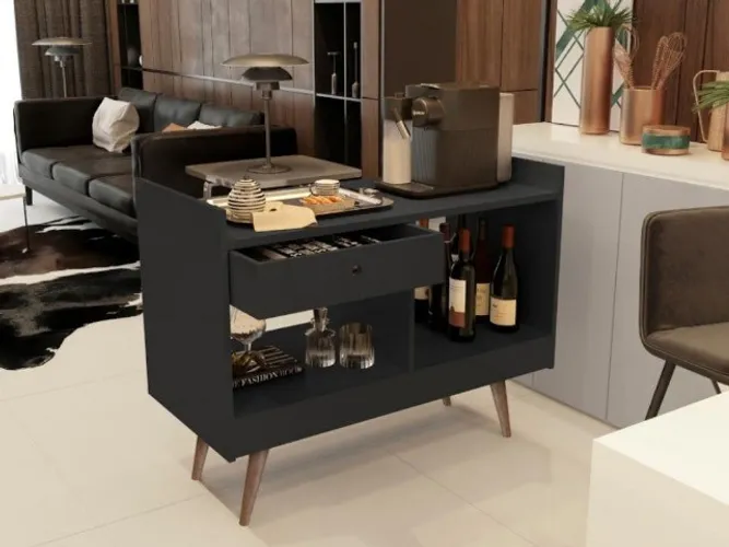 Aparador Bar JB 4064 luxo Preto Até 12x - Frete Grátis 