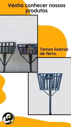 Lixeiras em ferro grandes ou pequenos