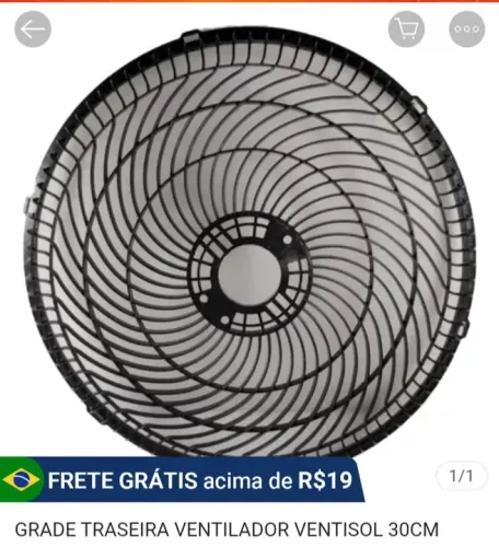 Grades ventilador traseiro e dianteiro Ventisol original 