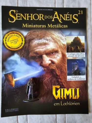 Miniatura Gimli 21 Senhor dos Aneis Eaglemoss com revista