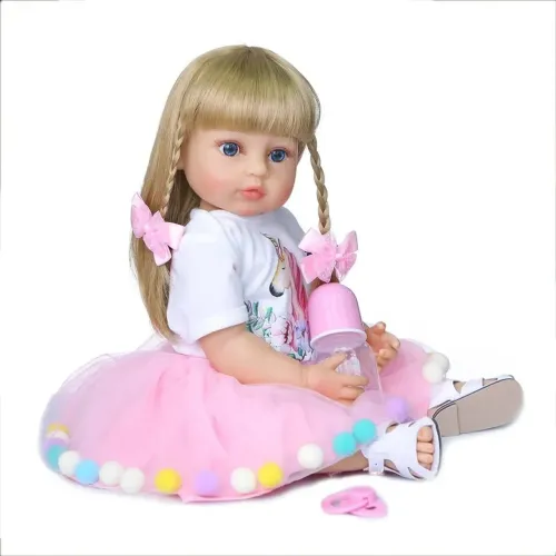  Boneca Bebê Reborn 50 cm Unicórnio/ 100% silicone/Original Keiumi NOVA+ Acessórios