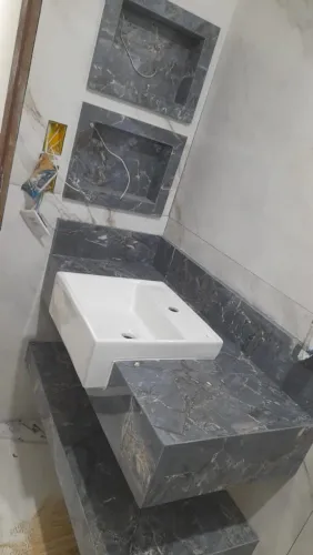 Pia de banheiro em porcelanato