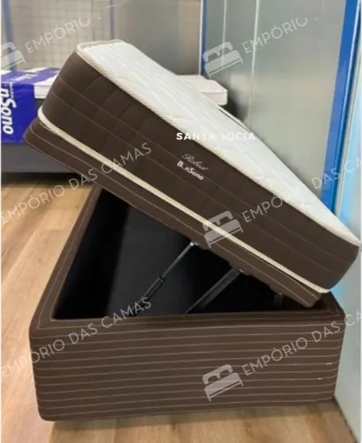Cama bau solteiro robust d33 Base bau e colchão espuma d33 24cm de altura