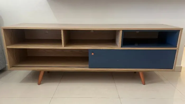 Rack Retrô Freijó/Azul