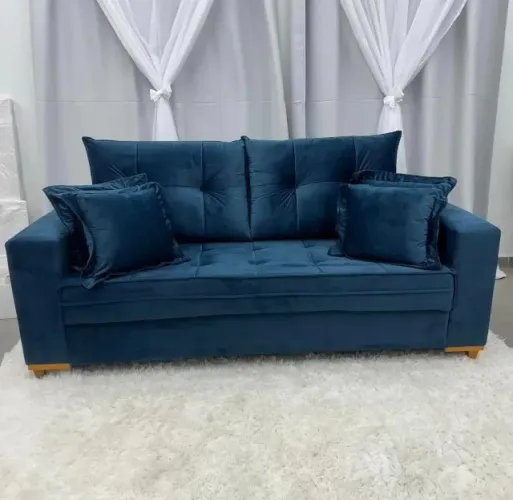 Sofá Living Saquarema com Almofadas Soltas 3 Lugares- Produto Novo Entrega Rápida