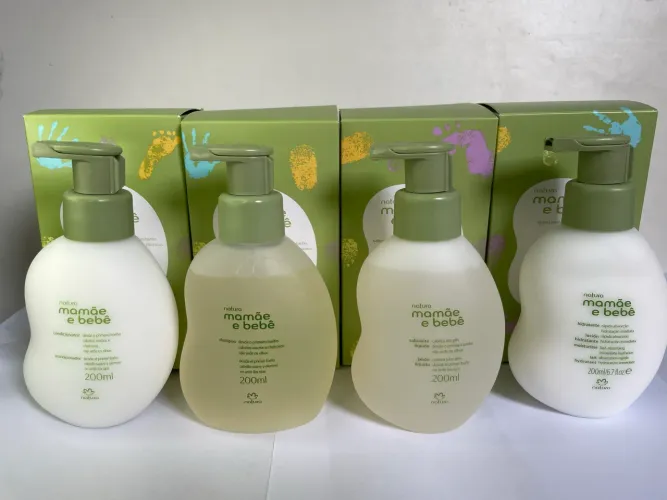 Kit mamãe e bebê natura (shampoo condicionador sabonete hidratante)
