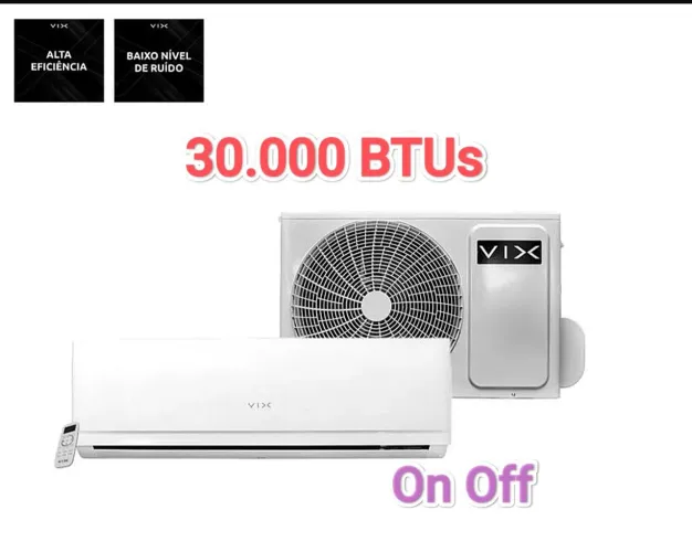 Ar Split VIX 30.000 BTUs + Novo + Nota + 1 Ano Garantia Fabrica+ Cartão 12x!!