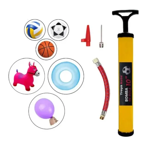 Bomba De Ar Manual Com 3 Bicos P/ Inflar Bolas Bexigas Boias TRY-0046