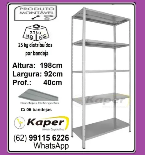 Estante de aço Profundidade de 40cm ( nova ) para maximizar o espaço de armazenamento