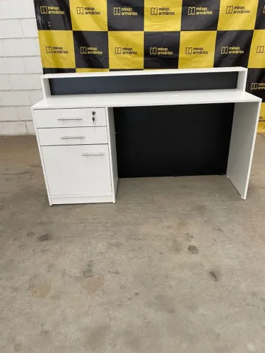 Balcão de atendimento em MDF - Frente preta - 90x150x45 Enviamos montado Catalogo completo