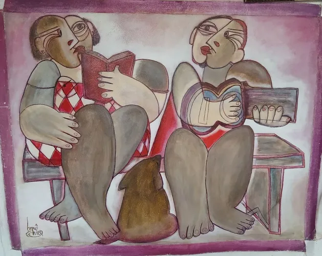  Lindo quadro acrílico sobre tela de benê olivier 