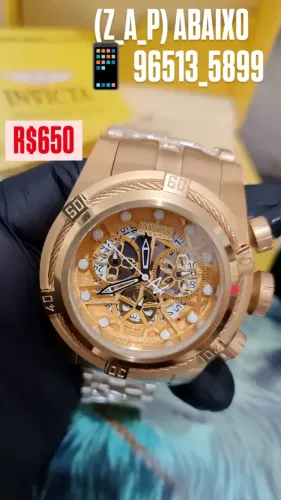 Relógio INVICTA RESERVE BOLT ZEUS SKELETON DOURADO
