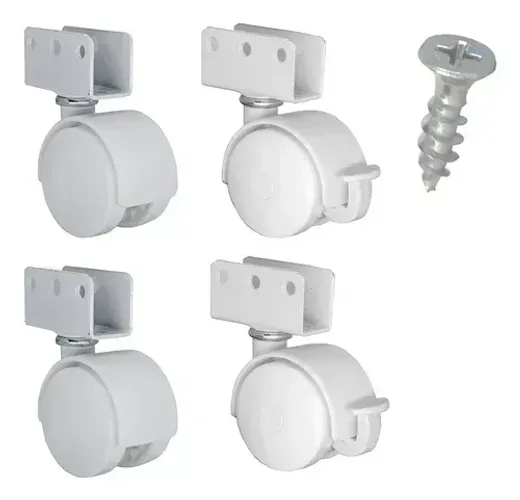 Kit 4 Rodizios para Berço - Branco