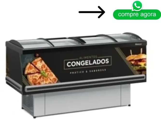 Ilha para Congelados Vidro Curvo 2M Gelopar